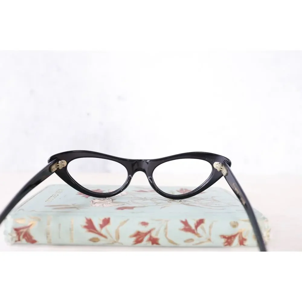 Vintage 1960s France Women Cateye Eyeglass Rockabilly Pinup Multicolor Retro